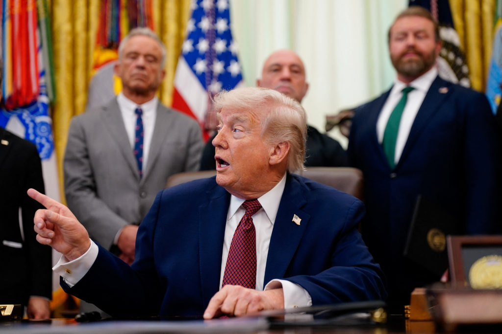 U.S. President Donald Trump in the Oval Office of the White House in Washington